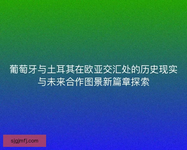 葡萄牙与土耳其在欧亚交汇处的历史现实与未来合作图景新篇章探索